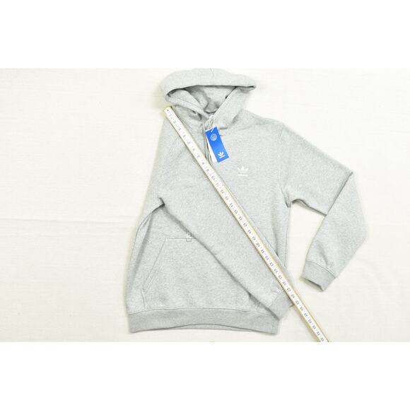 Adidas Essential Hoodie Men's Regular Size M Gray Logo Sweatshirt Trefoil NWT - Picture 5 of 8